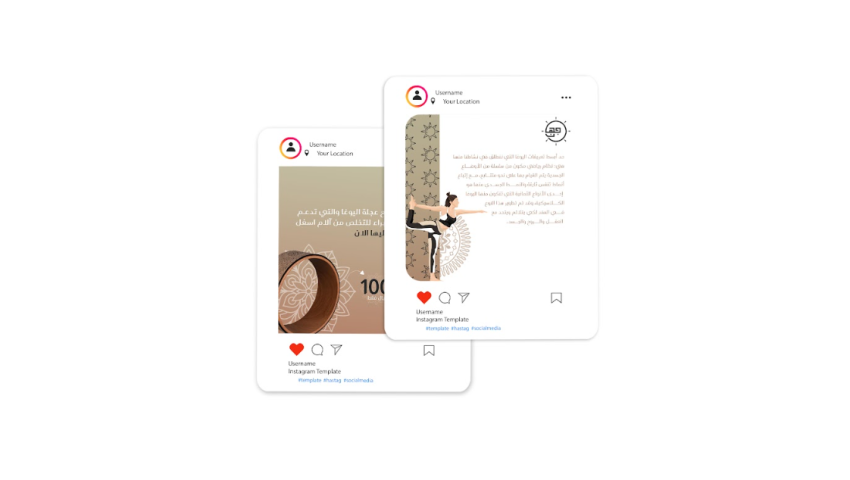 تصميم وكتابة محتوى ستوري لمنتجات يوقا